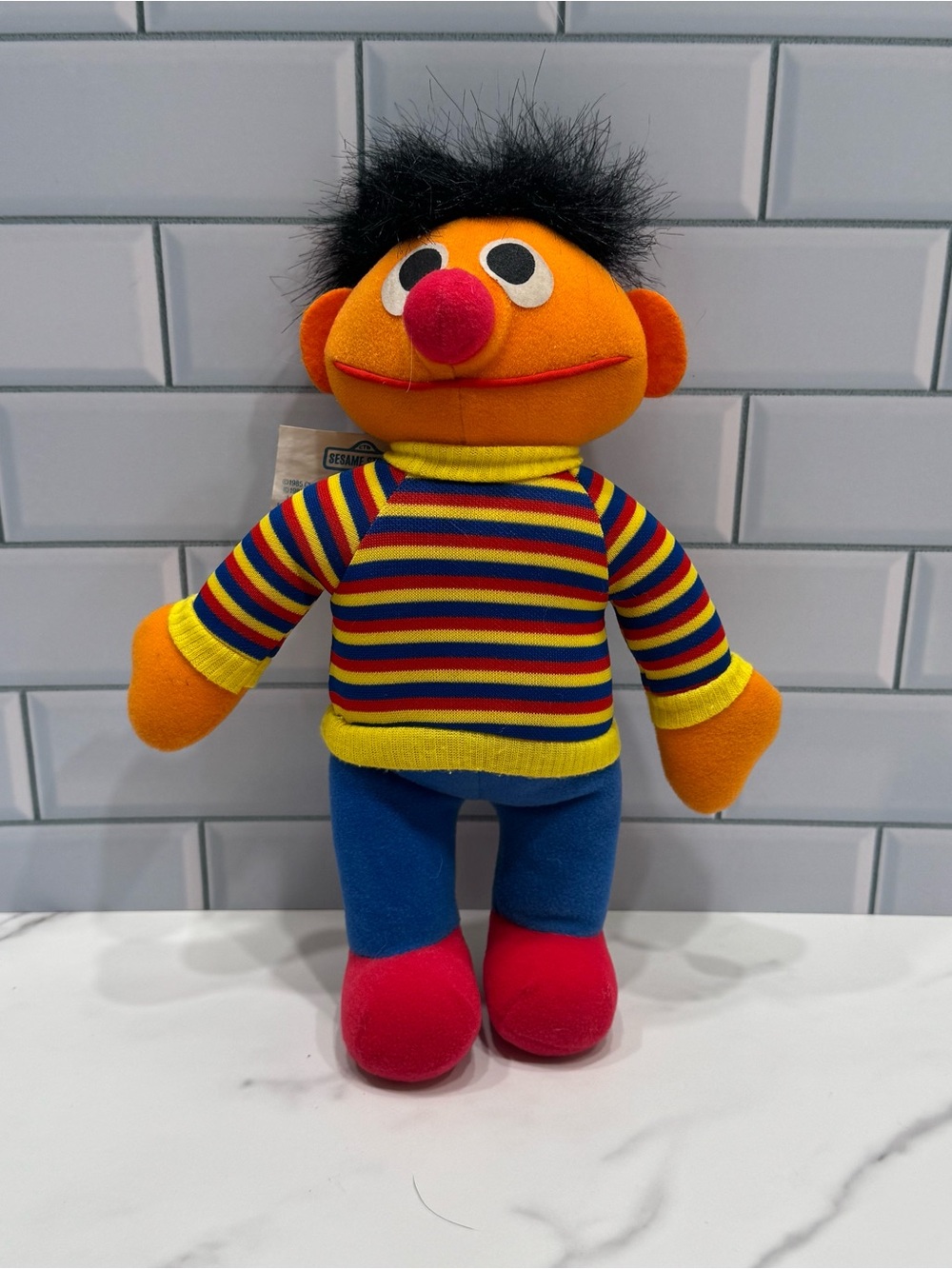 Vintage 1985 Playskool 10" Ernie Sesame Street Plush Doll Toy 72900
